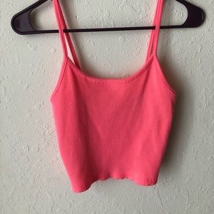 Neon pink crop top